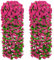 MEIVINES Flores Artificiales Colgantes 2 Piezas Artificiales Plantas Colgantes de Petunia Flores Artificiales Decoración para Interior Exterior Jardín Balcón(Rosa Rojo,82cm)