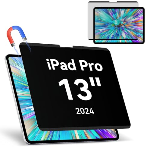 Magnetischer Blickschutzfilter Kompatibel Mit iPad Pro 13 Zoll M4 (2024), Abnehmbar Anti Glare Blaulicht Privacy Screen Displayschutz Sichtschutz Bubble-Free Wiederverwendbarer