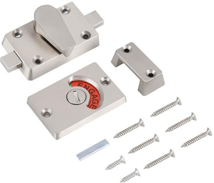 Lybunair Indicador de cerradura de puerta de acero inoxidable vacante con tornillos aptos para inodoro de baño