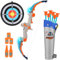 ZWOOS Arc et Flèche Jouet pour Enfants avec Lumières LED, 1x Pliable Arc, 6X Flèches à Ventouse, 1x Cible, 1x Carquois,2X Bouteilles de vin en Plastique, 3X Canettes pour 3-12 Ans Garçons Filles