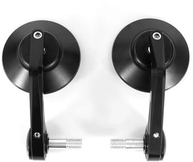 DIQXLGS Seitenspiegel Für B&MW R Für Nine-T 2014 2015 2016 2017 2018 2019 S1000RR Motorrad Cafe Racer Lenkerendenspiegel Lenker Rückspiegel(SCHWARZ)