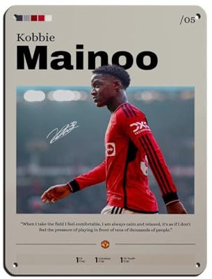 GJHTQLP Kobbie Mainoo (3) Blechschild, Vintage, Metall, Pub, Club, Café, Bar, Zuhause, Wandkunst, Dekoration, Poster, Retro, 30 x 40 cm