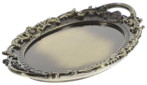 BESTonZON Accesorios De Casa De Muñecas En Miniatura Bandeja De Comida Decoración Cubiertos Vajilla Plato Pequeño Mini Bandeja De Plato De Comida Cocina De Juguete Mini Escena Bandeja Prop