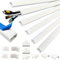 6x1metro (25x16mm) Canaleta Cables Pared Adhesivo con 10Accesorios | 6 Canaletas Cables de 1metro de Largo y 10 Accesorios - Cubre Cables Color Blanco para Proteger o Esconder Cables