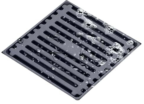 Abflusssieb Edelstahl, Bodenablauf Geruchsverschluss,Haarsieb Dusche,Abflusssieb Dusche,Waschbecken Sieb aus Edelstahl,Quadratische Form,10x10cm,für Dusche,Badewanne, Küche