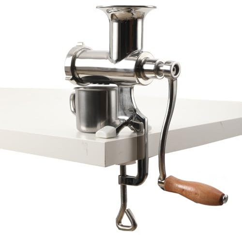 Exprimidor manual de hierba de trigo, extractor manual de acero inoxidable para verde hoja, exprimidor portátil de frutas y verduras, máquina de manivela resistente