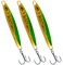 Dr.Fish Saltwater Fishing Jigs Jigging Spoon Lures Assorted Laser Color Surf Lures for Offshore Trolling Mackerel Bass Pollock Long Cast, 3pcs-56g-Green Gold