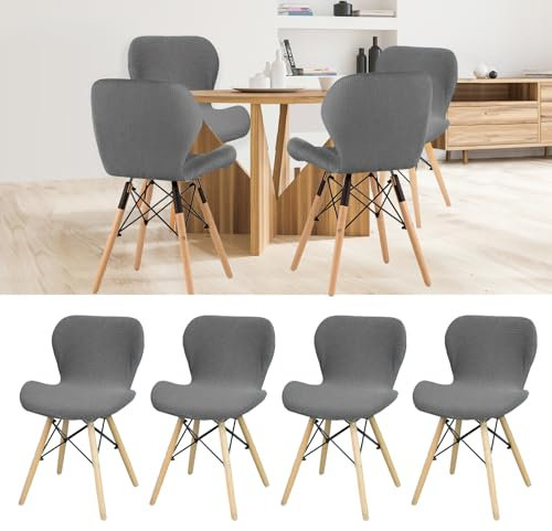 Fililogor Stuhlhussen Elastisch Stuhlhussen für Barhocker, Grau Stuhlhussen 4er Set, Polyesterfaser Barhocker Bezug mit Lehne für Esszimmer, Küche, Outdoor (Dunkelgrau, 4er Set)