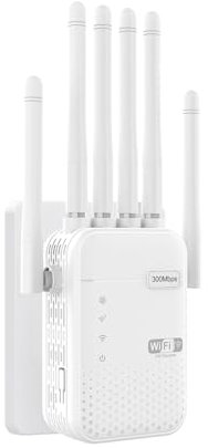 Répéteur WiFi, Puissant répéteur WiFi sans Fil, amplificateur WiFi, 2 Ports LAN avec 6 antennes, répéteur WiFi pour la Maison et Le Bureau/AP All Internet Box,Facile à Installer