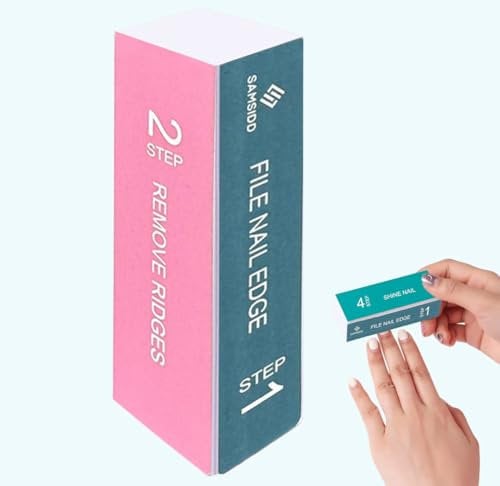 SAMSIDD 4 Sided Nail Buffing Block, Effortlessly Shape, Smooth, and Polish Nails. Removes ridges, Delivers a high-Gloss Shine. Perfect for Both Home and Salon use on Natural or Acrylic Nails.