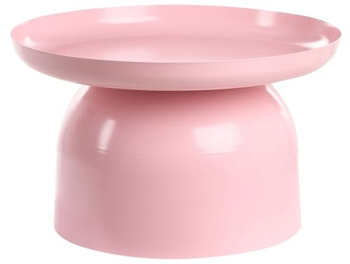 Beliani Couchtisch Metall rund Pastell rosa modernes Design Torrens