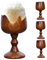 Grandi Tazze di Birra, 4 Pezzi di Tazza in Legno, Calice Vintage di Vino in Legno, Tazze da Bere Non Slip per Comunione da Cucina Regali Unici