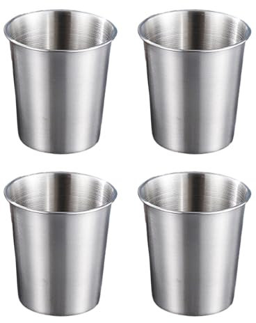 Packung Mit 4 Trinkbechern Edelstahl Kinderbecher Stabile Metalltrinkgläser Für Camping Und Täglichen Gebrauch