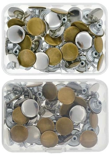 YOYOBO 40 Pezzi Bottoni a Vite in Metallo Bronzo per Abbigliamento, Pantaloni, Jeans, vestibilità Perfetta per Regolare la Vita, Bottoni in Metallo per Jeans Senza Chiodi, cacciavite