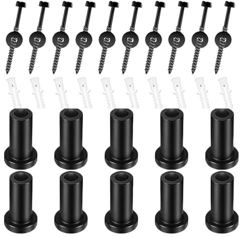10er-Set Schienen-Abstandshalter für Schiebetüren, inkl. Schrauben, Lags, Bolzen, Wanddübel für sichere Wandbefestigung, Ladendekoration, Hardware