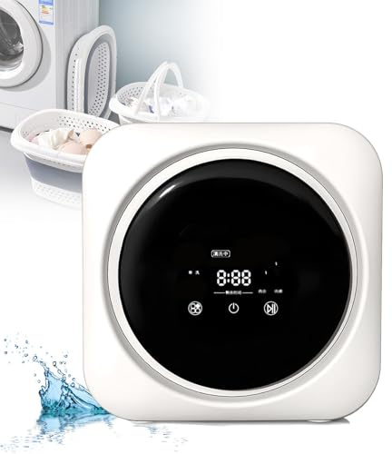 Waschmaschine, klein, tragbar, zur Wandmontage, automatischer Wäschetrockner, 3,5 l, Frontlader, Wäschetrockner mit LCD-Touchscreen, Edelstahlwanne für Wohnung, Haus, Wohnheim-22 (Wandmontage)