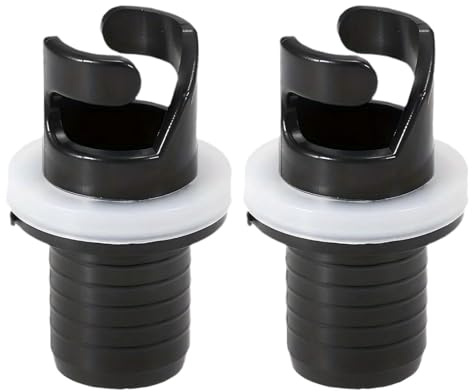 DOETYD 2PCS Inflatable Pump Adaptors for Kayak and Boat Foot Pump, Valve Hose Connector, 1.97 Inch Plastic Paddle Board Pump Adaptor （Black）