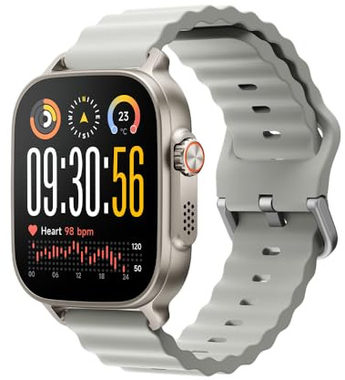 realme Watch 5, Smartwatch con display AMOLED 1.97, Chiamate Bluetooth,Autonomia 14 giorni, Resistenza Acqua IP68, Contapassi/Cardiofrequenzimetro/Sonno, 110+ modalità Fitness, NFC, Silver