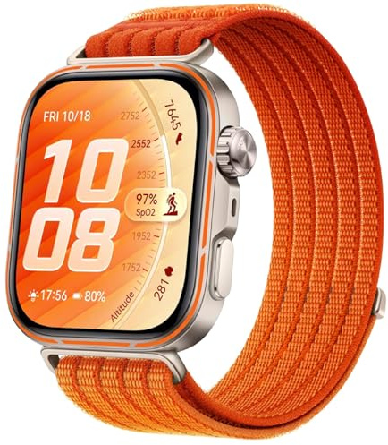 GIOPUEY Cinturini Compatibile con Huawei Watch Fit 5 PRO/Fit 5/Fit4/4 PRO/Fit3, Cinturino in Morbido Nylon Intrecciato [Unisex] [Traspirante] - Orange