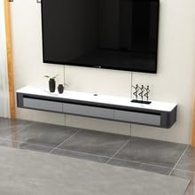 HONKERW Sideboard Fully Assembled Floating TV Stand Wall Mount TV Console with Doors Under Shelf for Living Room Bedroom tv Schrank(Grey,140cm)