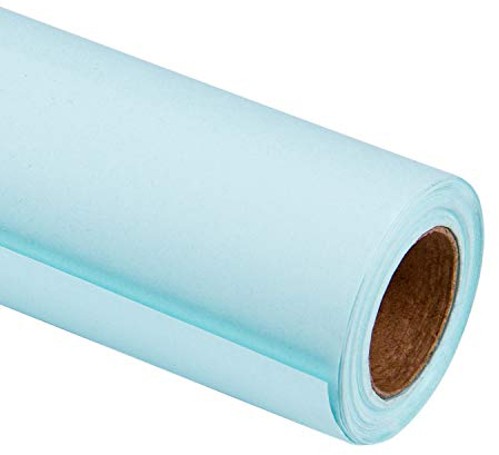 RUSPEPA Papier D'Emballage Kraft Bleu - Papier Épais Pour Mariage, Anniversaire, Douche, Félicitations Et Cadeaux De Noël - 76Cm X 10M Par Rouleau