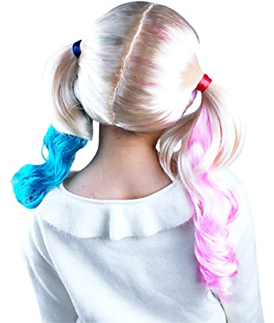 thematys Quinn Bösewicht Perücke für Damen – Authentische Filmheldin Cosplay Perücke, Perfekt für Karneval, Halloween & Mottopartys, Hochwertige Verkleidung für Fans