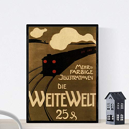 Nacnic Vintage Poster Vintage Plakat „Deutsche Bahn“. A4-Format