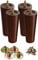 GOSCHE 15cm Furniture Legs Wooden, Brown Solid Tapered Sofa Legs Set of 4, Wood Cabinets Feet with Mounting Plate, Screws, Anti-Slip Mats for Sofa bed Coffee Table Chair Cupboard Nightstand