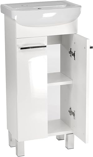 paplinskimoebel - Waschtisch mit Unterschrank - Waschbeckenunterschrank 40 x 28,5 x 84,5 cm, Waschbecken mit Unterschrank für Badezimmer - Badezimmerschrank Standmöbel Set, klein 40 cm