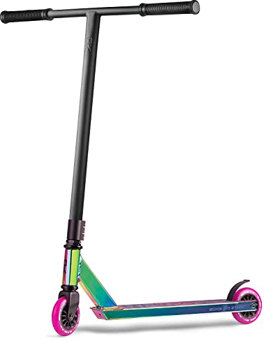 SOKE Scooter Roller Performance Roller Leistungsstarker Scooter Skatepark Stunts Trick Roller Tretroller Stadtroller Freestyle Kickscooter mit ABEC 9 Kugellagern, Höhe 85 cm Black Neochrome