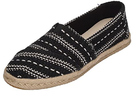 TOMS Women's, Alpargata Rope Espadrille Slip-On, Black-Multi, 8 UK