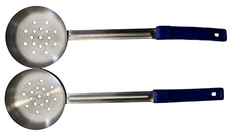 Habanerofire 8 Ounce Slotted Stainless Steel Portion Control Ladle Spoon for Measuring and Serving; Commercial Grade Serving Scoops [Pack of 12]