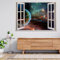 Wandtattoo Rissig DIY Fototapete Planet Twin Ring Giant Space 3D Fensteransicht Wandaufkleber Poster Aufkleber 70x100CM