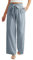 Ninee Damen Freizeithosen mit weitem Bein Hohe Taille Business Arbeit Locker Fließend Strand Palazzo Hosen(Light Blue,Large)