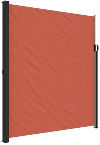 vidaXL Seitenmarkise, Sichtschutz Ausziehbar, Windschutz Sonnenschutz für Garten Balkon Terrasse, Seitenrollo Seitenwandmarkise, Terrakottarot 220x600cm