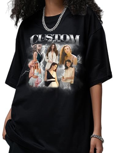 GMDLSK Maglietta Personalizzabile per Uomo Donna Progetta la Tua t-Shirt con Foto Testo T-Shirt Bootleg Rap Personalizzata Taglie dalla XS alla 5XL