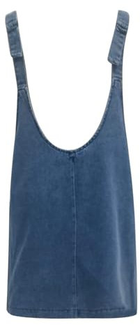 Salopette Gonna Donna Corti Vestito Salopette di Jeans Senza Maniche Denim Vestito Overall Tuta Taglie Forti con Bretelle e Tasche Moda