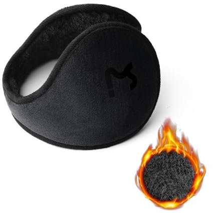 Figarge Ohrenschützer Winter Warme Ohrenschützer Plüsch Weiche Ohrenschützer Winter Ohrenschützer Fleece Ohrenwärmer Stirnband für Herren Damen Ohrenwärmer für Radfahren, Skifahren, Laufen (Schwarz)