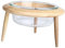 COLLBATH Glass Pet Feeding Bowl Wooden Base Cat Water Dish Easy Drinking Neck