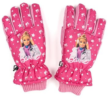 Barbie Gants de ski d'hiver pour fille, gants d'hiver imperméables et coupe-vent, gants de neige, gants chauds pour snowboard et ski, rose (rose, 5-7 ans)
