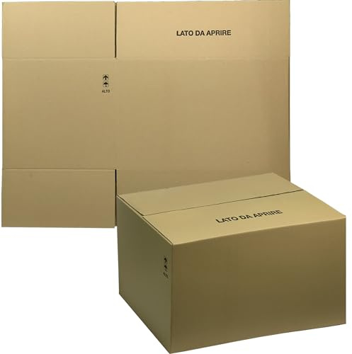 Sicignano | Schachtel aus amerikanischem Karton, 45 x 32 x 40 cm, doppelwellig, robust, mit Symbolen - Versand, Versand, Verpackung, Umzug, Lager, Verpackung (1)