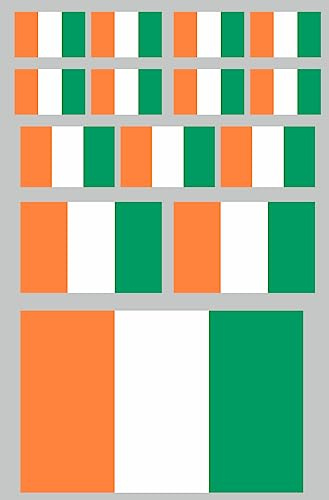 Daged Irland Aufkleber Karte 14 Stück - PKW Auto Motorrad Biker Flagge Fahne Vinyl 14 F