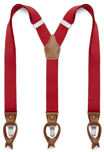 Trendhim Hosenträger Herren – Hosenträger – Einstellbare Y-Suspender mit Leder & Clips für perfekte Passform
