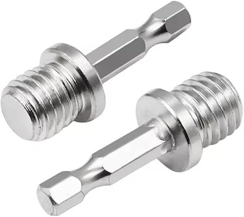 2Pcs Silver Outer Conversion Rod M10+M14 Woodworking Hex Socket Adapter Converter Impact Power Drill Sockets Adapter Setsdrill Chuck Hex Shank Converter Drill Chuck Power Drill Parts Accessories