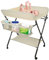 Baby Wickelkombi - klappbare Wickelkommode, mobiler Wickeltisch mit Wickelauflage, Sicherheitsgurt und Ablagefächern, platzsparend & stabil 80 * 66 * 98cm (Beige)