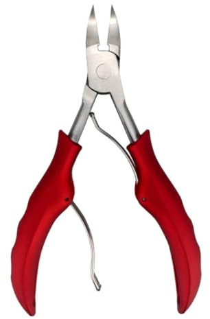 Cortaúñas Encarnadas de Acero Inoxidable Doble Resorte Rojo | Tenazas para Uñas Pies, Mango de Goma, Herramienta de Pedicura y Manicura, Uso Seguro