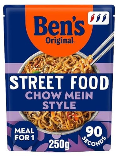 Bens Original Street Food Chinese Chow Mein Microwave Instant Noodles Meal 250g | Case of 6