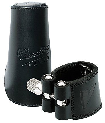 Vandoren LC22L Leather Ligature and Leather Cap for Eb Clarinet with 3 Interchangeable Pressure Plates