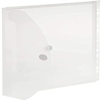 FolderSys Document Wallet A4 with Filing Edge and Expansion Pleat up to 20 mm Clear Polypropylene 40109-04 Pack of 10