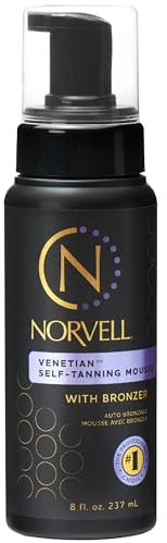 Norvell Venetian Sunless Self-Tanning Mousse with Bronzer - Instant Natural Looking Bronzing Glow, 236ml.